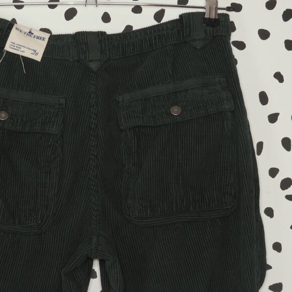 Free People Green London Calling Slouchy Cord Pants - Picture 7 of 14